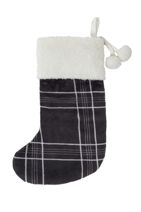 Check fleece Christmas stocking