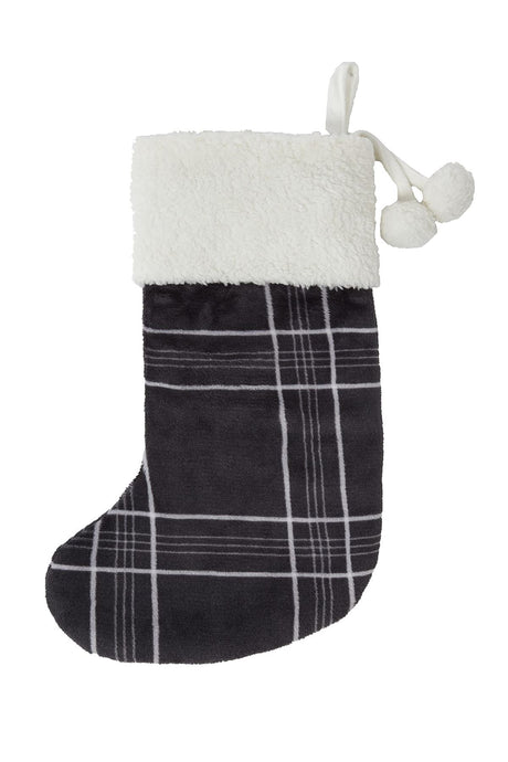 Check fleece Christmas stocking