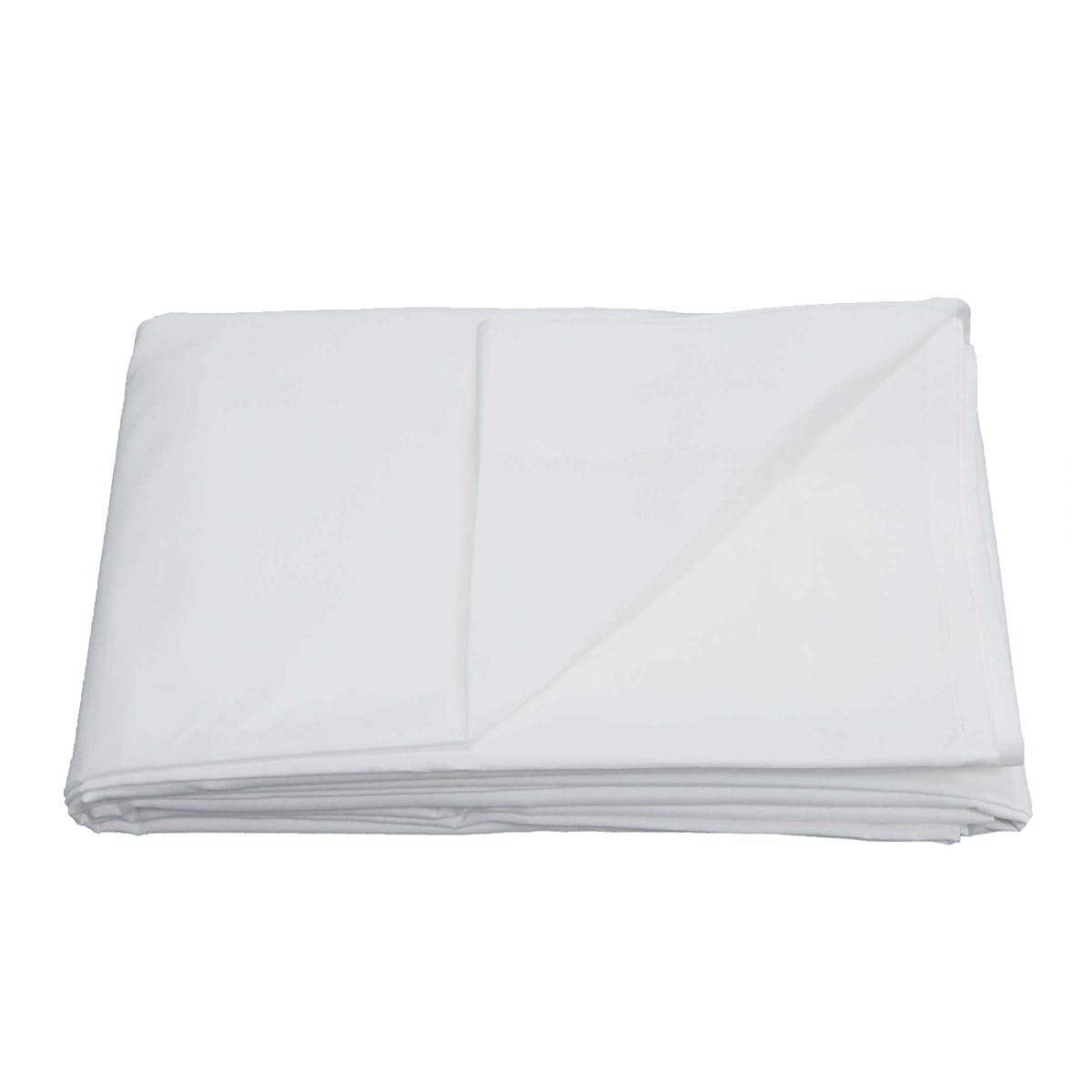 Sleepdown 68 Pick Cotton Flat Bed Sheet – Soft, Easy-Care Cotton Blend Bed Linen, White