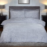 Sleepdown Luxury Sparkle Teddy Fleece Duvet Cover Set with 2 Pillowcases – Cosy Winter Bedding, Grey