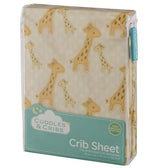 Organic Cotton Giraffe Crib Sheet, Soft Fitted Sheet for Crib and Toddler Bed Mattresses – 1 Pack