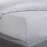 Sleepdown 300 Thread Count Cotton Sateen Fitted Sheet, 25cm Depth – Anti-Allergy Bedding, White
