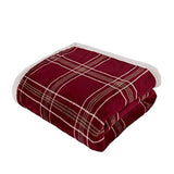 Check Printed Fleece Throw Red