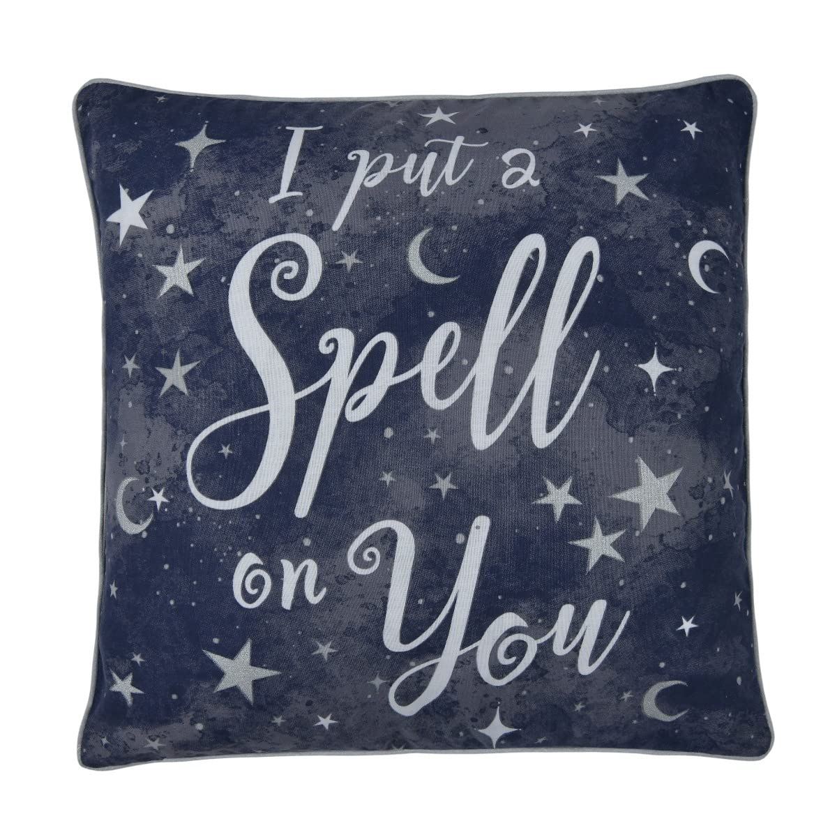 Black celestial metallic cushion