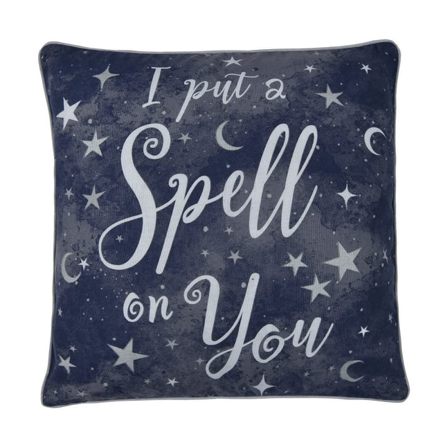Black celestial metallic cushion