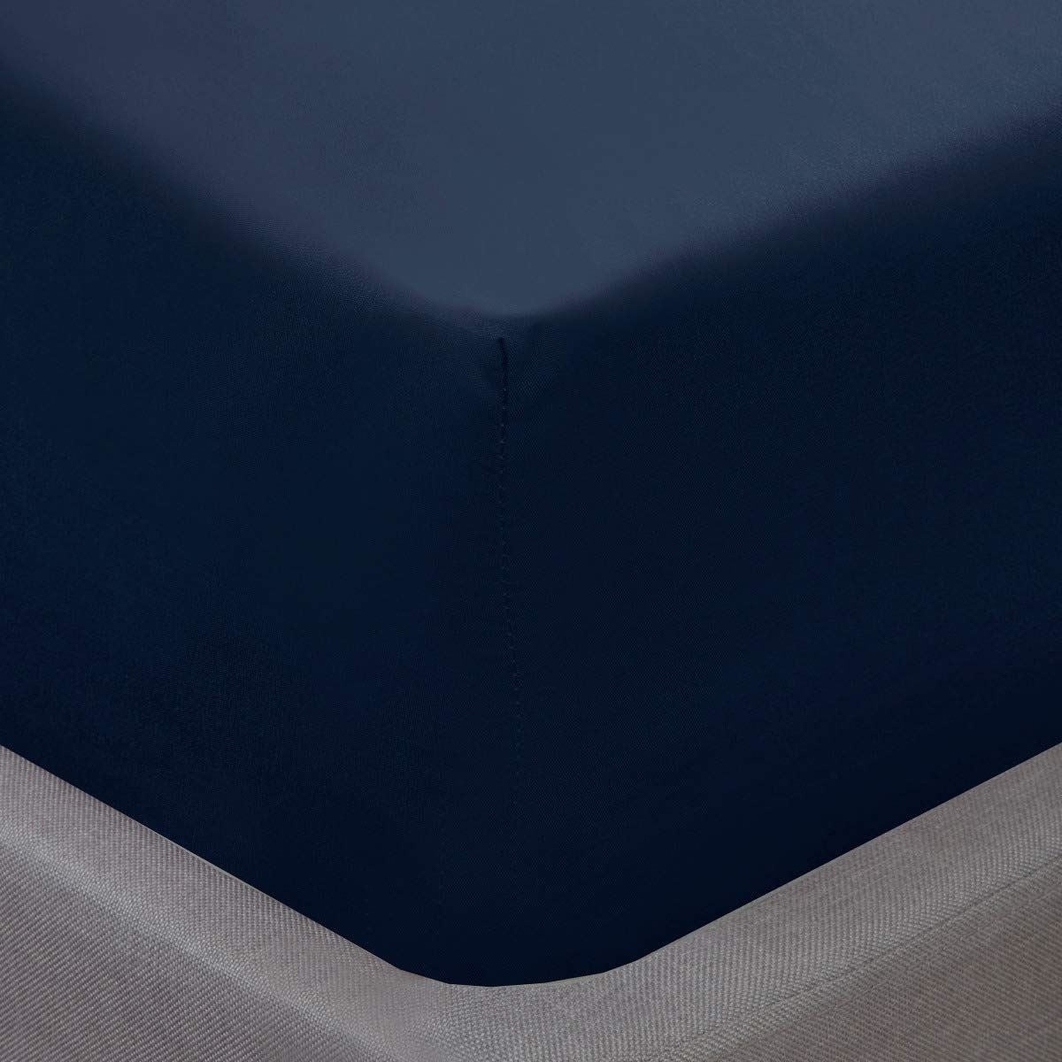 Sleepdown Microfibre Fitted Sheet 32cm – Soft, Wrinkle-Resistant and Breathable Bedding, Navy