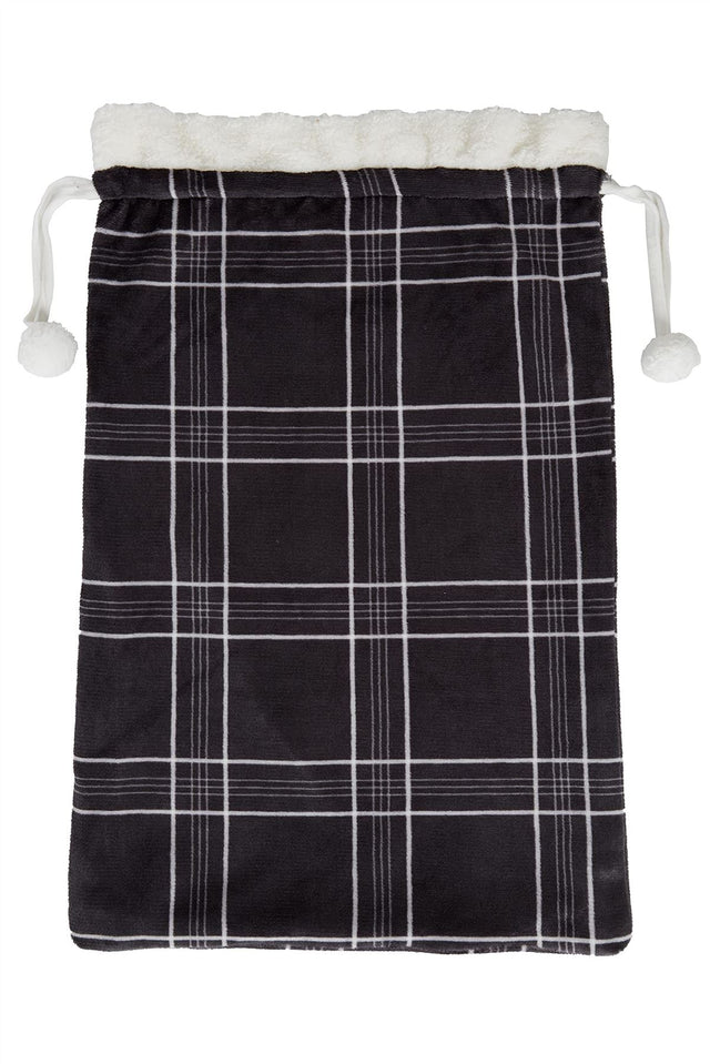 Check fleece Christmas sack