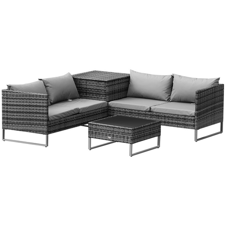 Outsunny rattan sofa set styled on a patio