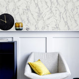 Arthouse Carrara Marble Wallpaper, Light Grey Marble Effect – Paste the Paper, Silver