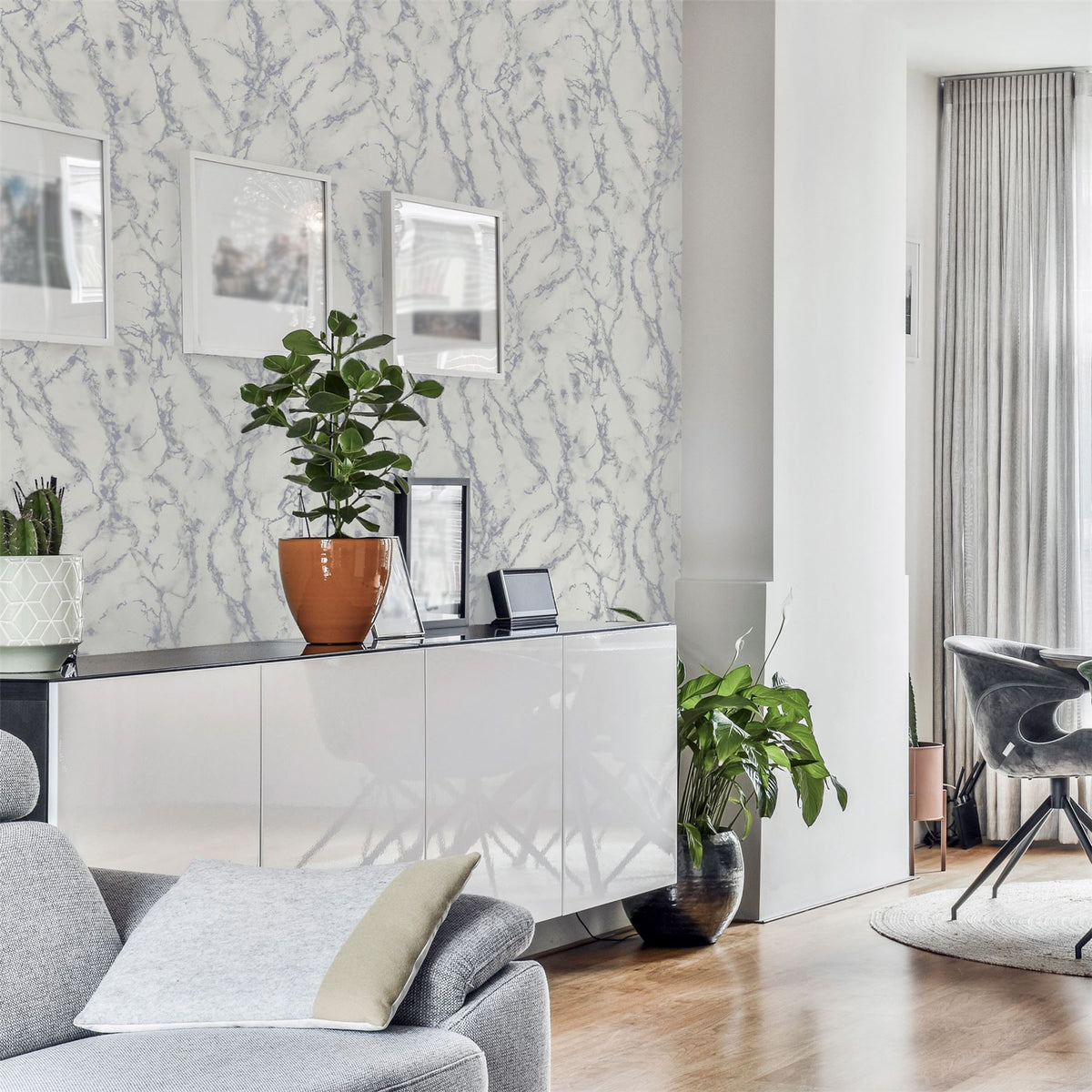 Arthouse Carrara Marble Wallpaper, Light Grey Marble Effect – Paste the Paper, Silver