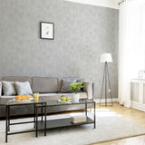 Arthouse Brushed Texture Wallpaper, Grey & Silver – Textured Stone Effect with Metallic Highlights
