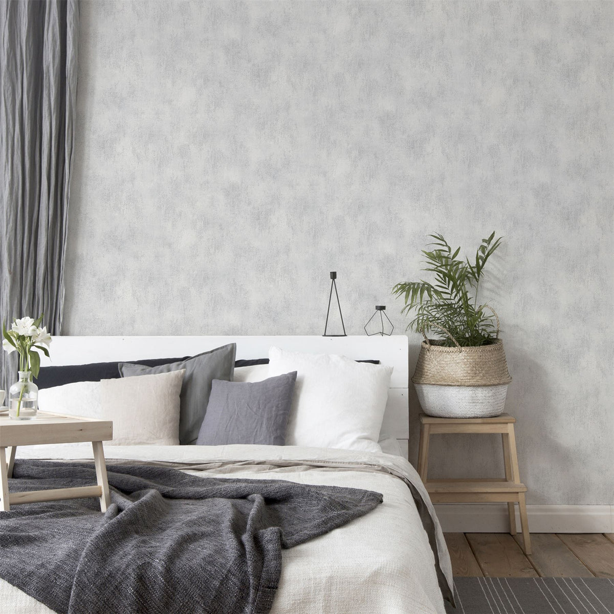 Arthouse Brushed Texture Wallpaper, Grey & Silver – Textured Stone Effect with Metallic Highlights