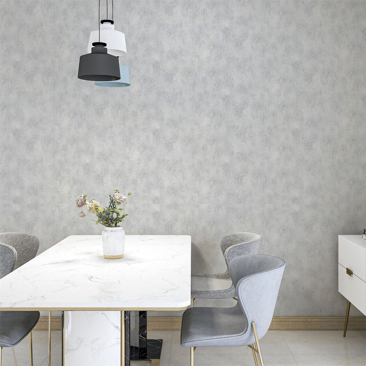 Arthouse Brushed Texture Wallpaper, Grey & Silver – Textured Stone Effect with Metallic Highlights