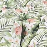Arthouse Tropical Floral Wallpaper, Pink & Green on White – Exotic Foliage Design