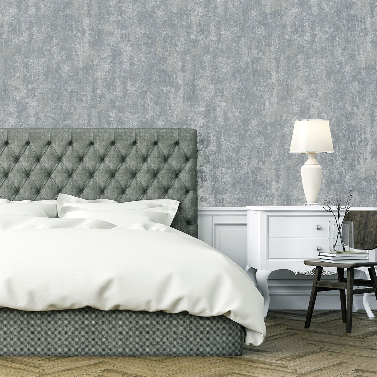 Arthouse Stone Textures Wallpaper, Charcoal & Rose Gold – Textured Stone Effect with Metallic Highlights