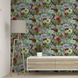 Arthouse Succulent Living Wall Wallpaper, Multi-Colour Botanical – Paste the Wall, No Soaking Needed