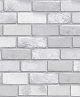 Arthouse Diamond Brick Wallpaper, Silver Grey Glitter – Hardwearing Vinyl for High-Traffic Rooms