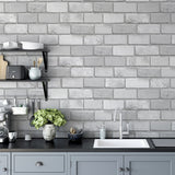 Arthouse Diamond Brick Wallpaper, Silver Grey Glitter – Hardwearing Vinyl for High-Traffic Rooms