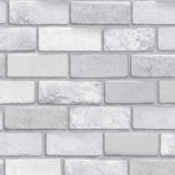 Arthouse Diamond Brick Wallpaper, Silver Grey Glitter – Hardwearing Vinyl for High-Traffic Rooms