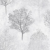 Arthouse Wonderland Wallpaper – Paste the Paper Vinyl Woodland Tree Silhouettes with Glitter, Monochrome