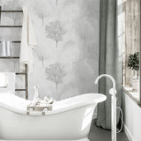 Arthouse Wonderland Wallpaper – Paste the Paper Vinyl Woodland Tree Silhouettes with Glitter, Monochrome