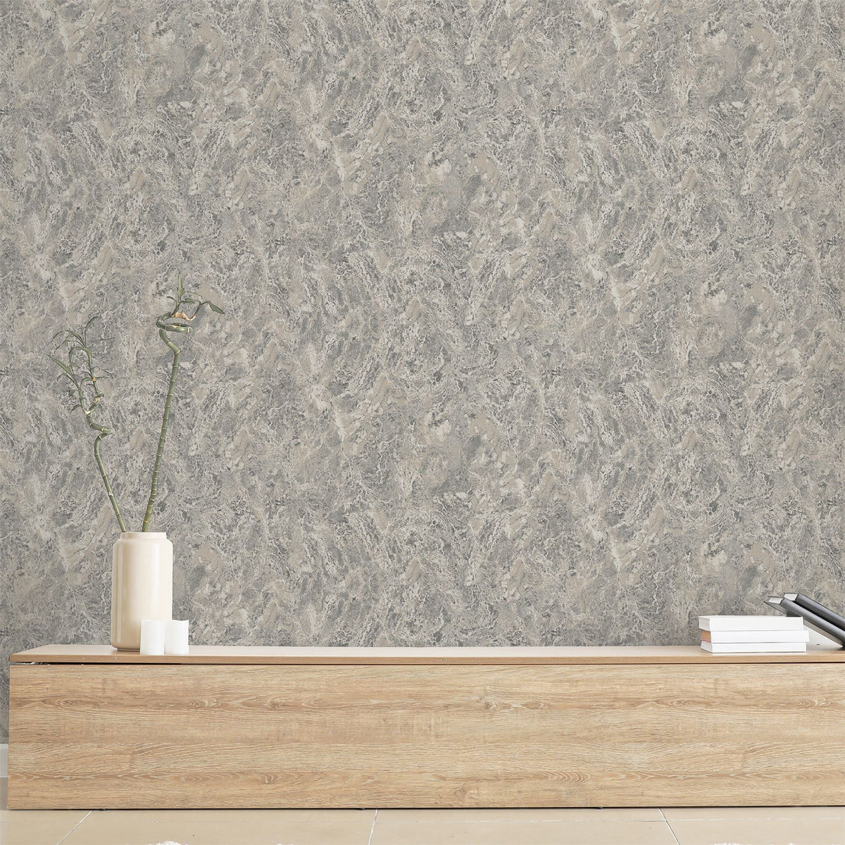 Arthouse Marble Patina Wallpaper – Paste the Paper Embossed Metallic Gold Highlights, Charcoal Natural