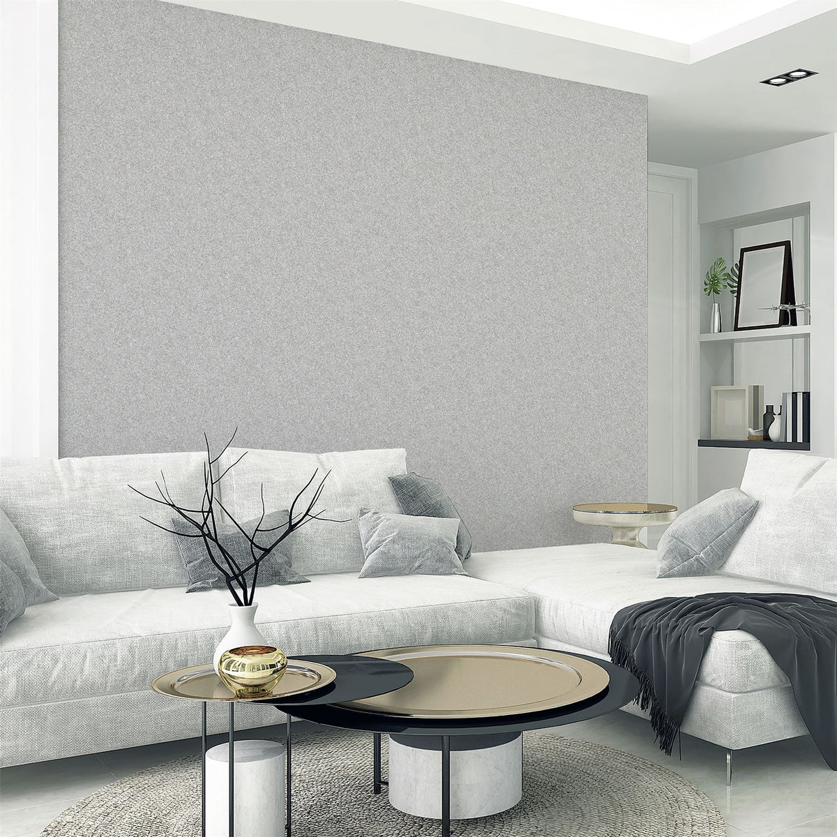 Arthouse Quartz Textured Wallpaper – Paste the Paper Heavyweight Vinyl with Beaded Glitter, Silver