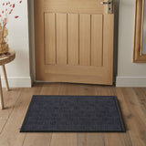 Arthouse Millbrook Cross Embossed Doormat, 45 x 75cm – Heavy Duty Hatch Pattern Mudstopper, Grey
