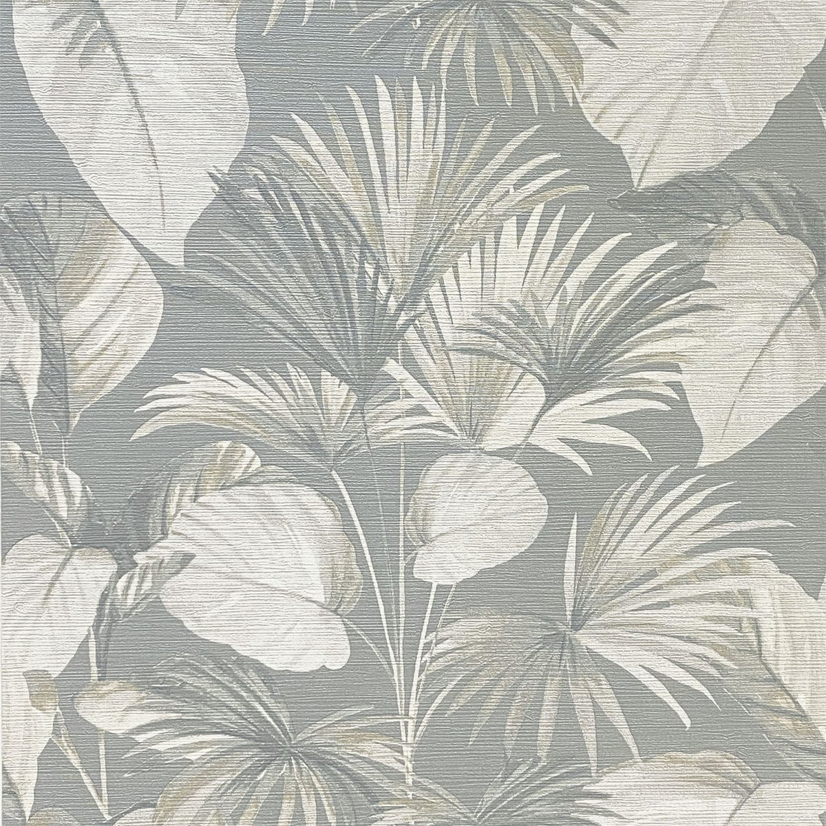 Arthouse Palm Grove Wallpaper – Paste the Wall Tropical Palm Leaf Feature Wall Covering, Grey and Beige