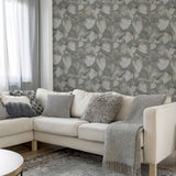 Arthouse Palm Grove Wallpaper – Paste the Wall Tropical Palm Leaf Feature Wall Covering, Grey and Beige