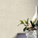 Arthouse Luxe Hessian Wallpaper – Paste the Wall Heavyweight Vinyl Fabric Texture, Strippable, Taupe