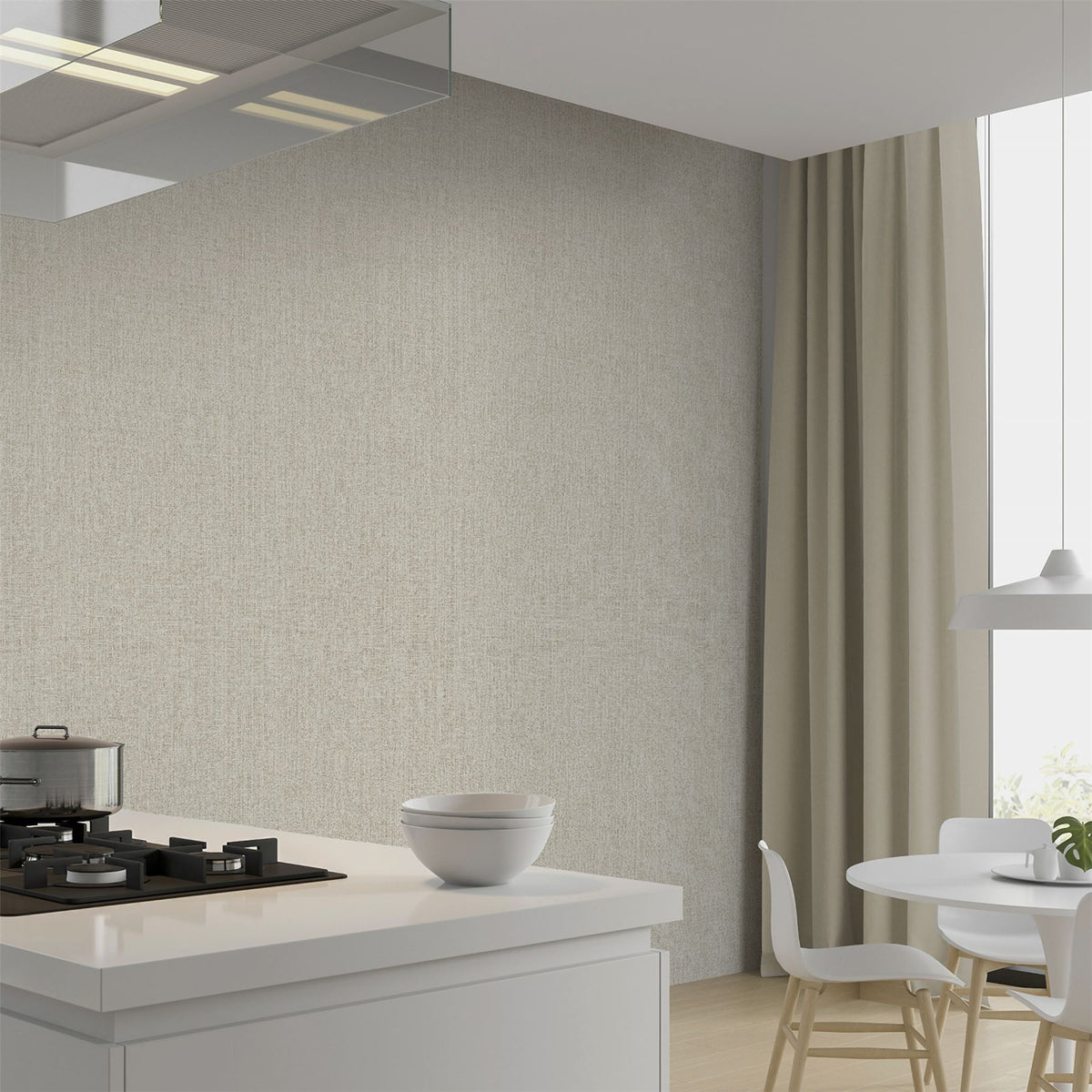 Arthouse Luxe Hessian Wallpaper – Paste the Wall Heavyweight Vinyl Fabric Texture, Strippable, Taupe