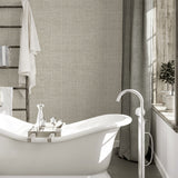 Arthouse Luxe Hessian Wallpaper – Paste the Wall Heavyweight Vinyl Fabric Texture, Strippable, Taupe