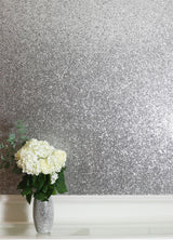 Arthouse Sequin Sparkle Wallpaper – Paste the Wall Textured Metallic Sequin Finish, Silver