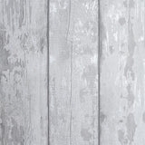 Arthouse Metallic Washed Wood Wallpaper – Paste the Paper Pale Wood Effect with Silver Highlights
