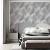 Arthouse Sussurro Wallpaper – Paste the Paper Gel Effect Feathers Feature Wall Covering, Grey