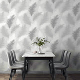 Arthouse Sussurro Wallpaper – Paste the Paper Gel Effect Feathers Feature Wall Covering, Grey