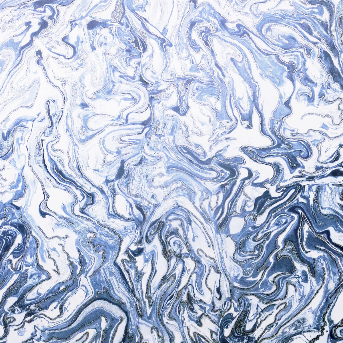 Arthouse Liquid Marble Wallpaper – Paste the Paper Marble Effect with Metallic Glitter, Navy