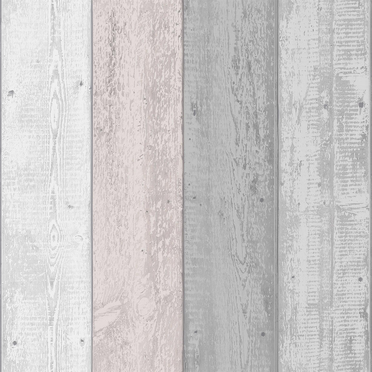 Arthouse Painted Wood Wallpaper – Paste the Paper Wide Plank Effect with Textured Finish, Pink and Grey