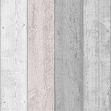 Arthouse Painted Wood Wallpaper – Paste the Paper Wide Plank Effect with Textured Finish, Pink and Grey