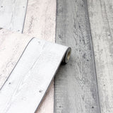 Arthouse Painted Wood Wallpaper – Paste the Paper Wide Plank Effect with Textured Finish, Pink and Grey