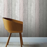 Arthouse Painted Wood Wallpaper – Paste the Paper Wide Plank Effect with Textured Finish, Pink and Grey