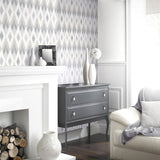 Arthouse Scandi Diamond Wallpaper – Paste the Paper Textured Geometric Diamond Design with Sheen, Silver