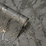 Arthouse Carrara Marble Wallpaper – Understated Marble Effect for Living Rooms and Kitchens, Charcoal