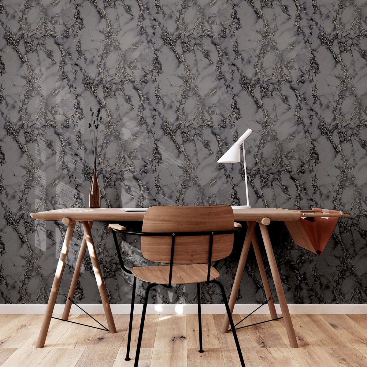 Arthouse Carrara Marble Wallpaper – Understated Marble Effect for Living Rooms and Kitchens, Charcoal