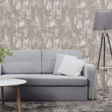 Arthouse Stone Textures Wallpaper – Rough Stone Effect with Metallic Highlights, Blush Pink and Rose Gold
