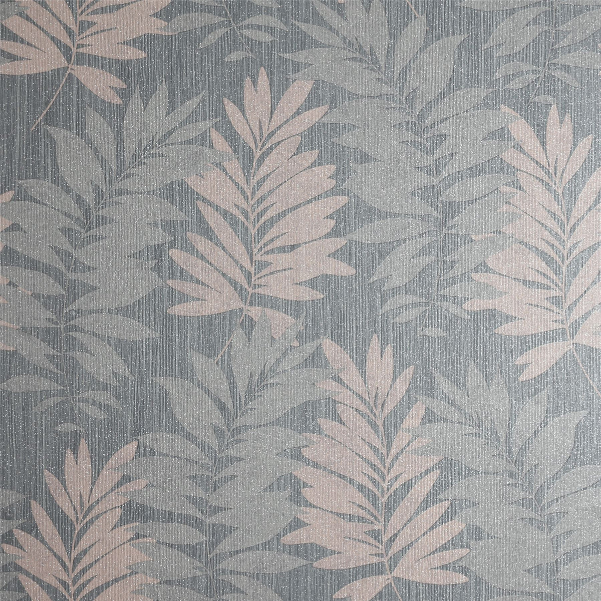 Arthouse Stardust Palm Wallpaper – Glitter Vinyl Leaf Design, Hardwearing for High-Traffic Areas, Grey