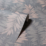 Arthouse Stardust Palm Wallpaper – Glitter Vinyl Leaf Design, Hardwearing for High-Traffic Areas, Grey