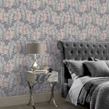 Arthouse Stardust Palm Wallpaper – Glitter Vinyl Leaf Design, Hardwearing for High-Traffic Areas, Grey