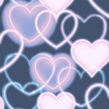 Arthouse Neon Heart Wall Wallpaper – Fun Noughties-Style Heart Print for Teen Bedrooms, Navy and Pink